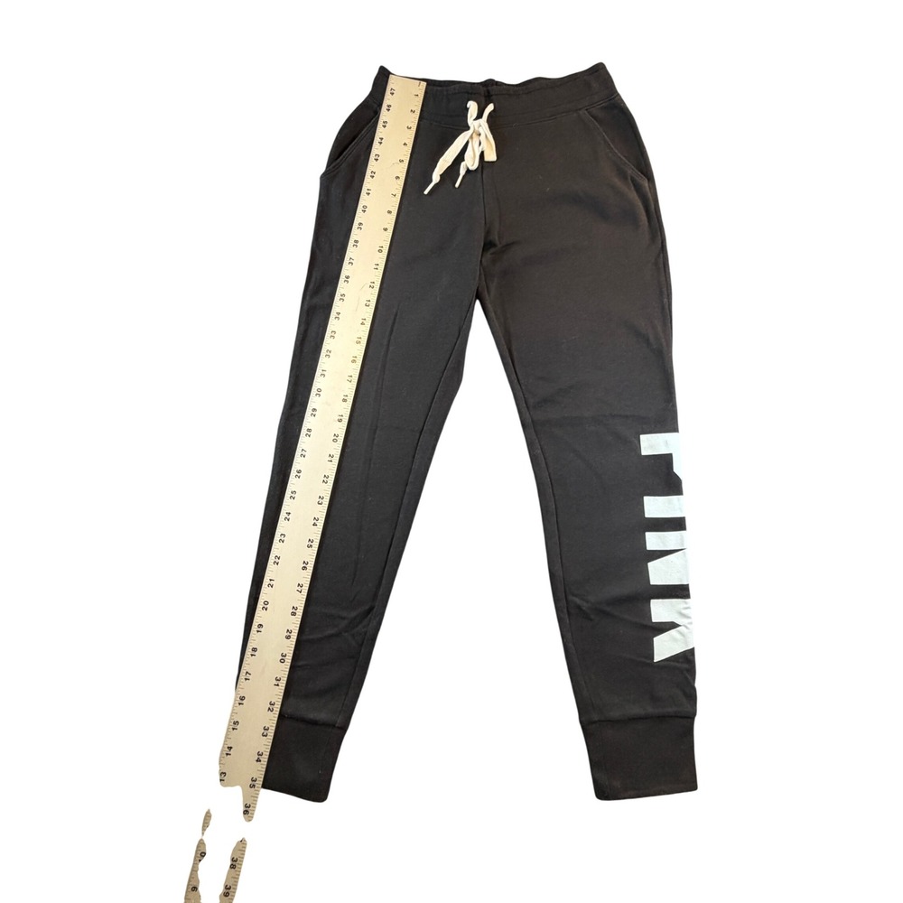 Pink Victorias Secret Joggers Black White Logo Sweatpants XS 1498